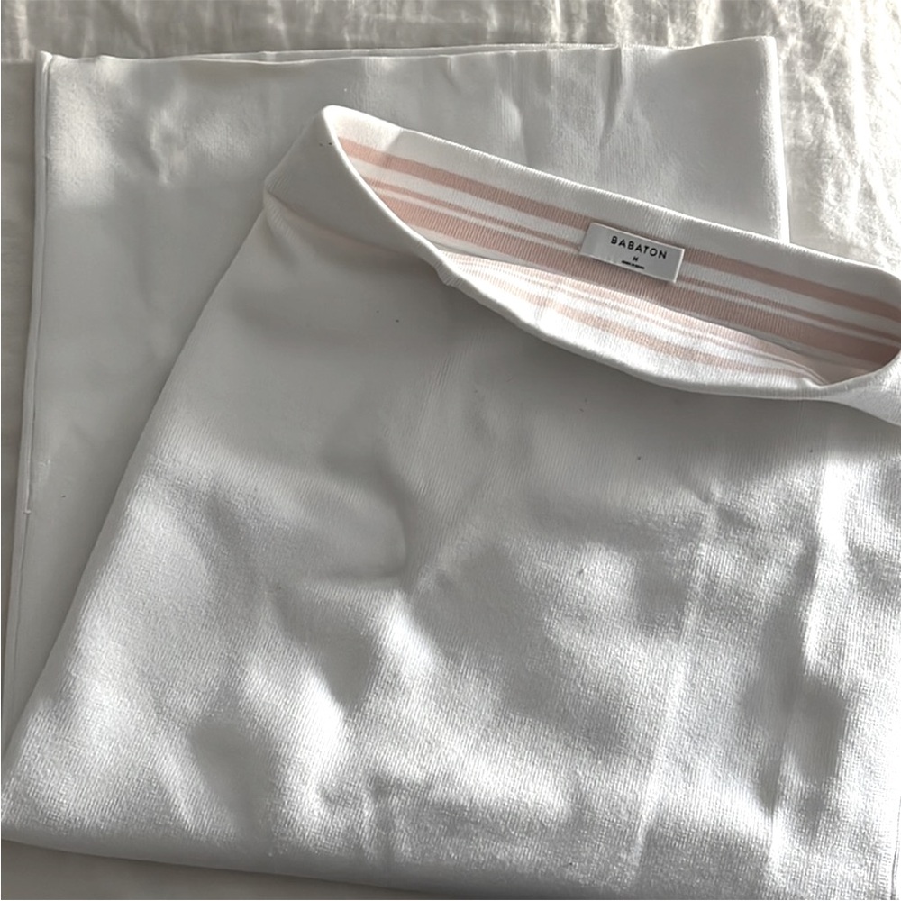 White Babaton Sculpt Knit Skirt